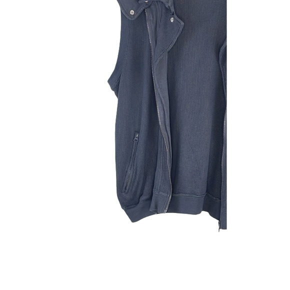 DIESEL MEN'S WAFFLE KNIT GRAY HOODED VEST SIZE L - Picture 2 of 10